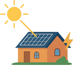 solar panels on roof